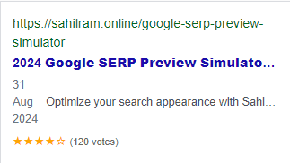 Google SERP Preview Simulator in Mobile